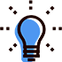image of blue lightbulb icon